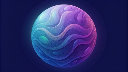 Poster - A fragile glasslike sphere with intricate patterns in shades of purple and blue mirroring the surface of an ice planet.