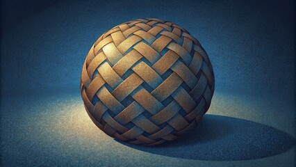 Fototapete - A play of light and shadow on a woven surface adding depth and dimension to the texture.