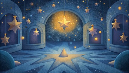 Poster - Twinkling stars captured inside a room bouncing off walls and bodies.