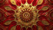 luxury red gold ornament on a red background