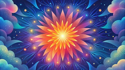 Fototapete - Vibrant bursts of color exploding and expanding like fireworks in the sky.