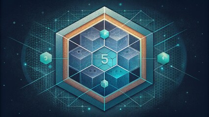 Poster - A hexagonal grid like a map of the unknown beckoning us to discover the limitless possibilities of graphene.