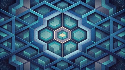 Poster - A hypnotic pattern of interwoven hexagons a visual representation of the immense strength and structural integrity of graphene.