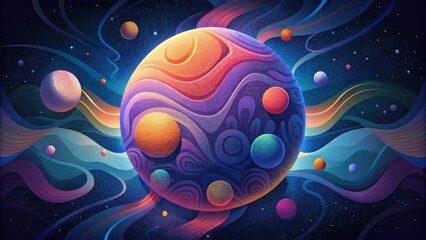 Poster - A cosmic journey in one design with vibrant colors and intricate patterns representing the vastness of the universe.