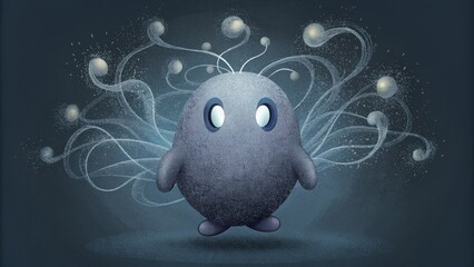 Aufkleber - A ghostly appearance of chalkboard scribbles as if the thoughts and ideas behind them are floating in the air.