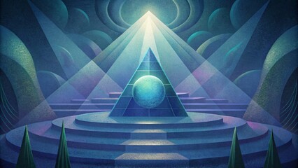 Poster - Intersecting layers of light and shadow creating a mystical atmosphere.