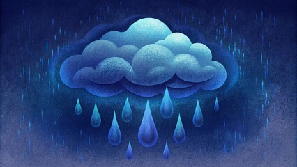 Poster - The soft mottled texture of stained ink reminiscent of a stormy night sky.