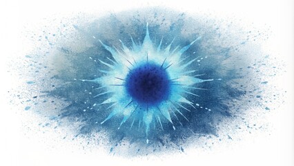 Poster - A burst of energy captured in bursts of splattered ink frozen in time on a white canvas.