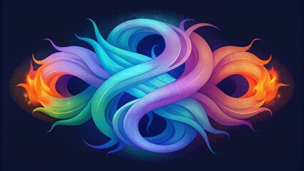 Poster - Wispy tendrils of pale blue and violet intertwined with bursts of fiery orange and green in a mesmerizing display.