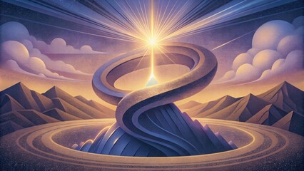 Poster - An otherworldly phenomenon where rays of light seem to bend and twist in impossible ways.