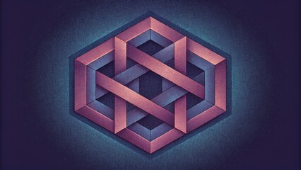 Poster - Confusing geometry and interlocking lines form a perplexing optical illusion.