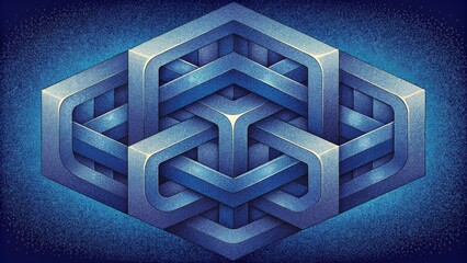 Poster - A seemingly endless grid of interlocking illusions that draws the viewer in.