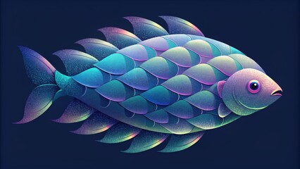 Poster - A mosaic of iridescent scales reflecting light in every direction like a school of tropical fish.