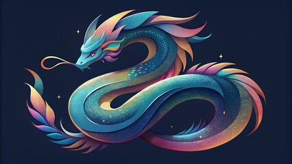 Poster - A symphony of iridescent shades dancing across a canvas like the scales of a mythical dragon.