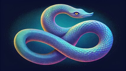Poster - The iridescent scales seem to twist and turn creating a dazzling spectacle that plays tricks on the eye.