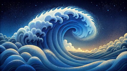 Poster - A symphony of waves cascading and colliding in a breathtaking display of motion.