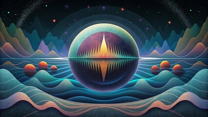 Poster - A seamless fusion of sound and visual art as waveform echoes take on a life of their own.
