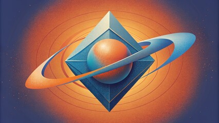 Poster - A dynamic composition of sharp angles and fluid curves capturing the constant motion and kinetic energy of angular momentum.