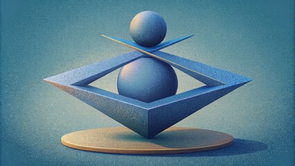 Poster - A carefully balanced arrangement of angular forms mirroring the precise control and directionality of angular momentum.