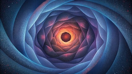 Poster - A swirling vortex of angular forms evoking the feeling of being pulled into the gravitational pull of angular momentum.