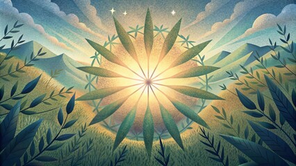 Poster - A kaleidoscope of light and shadows pulsating and shifting across a meadow as the gentle breeze rustles through the leaves.