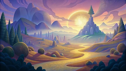 Poster - The interplay of light and shadow creates an otherworldly atmosphere as dappled light casts an enchanting spell over the landscape.