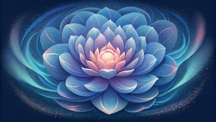 Aufkleber - A symphony of graceful curves and dynamic lines come together in a mesmerizing display of a radiant bloom.