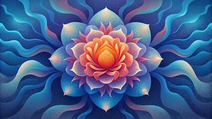 Aufkleber - A hypnotic mix of bold colors and fluid lines mimic the radiance and movement of a blossoming flower.