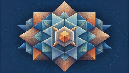 Poster - An ordered chaos of geometric shapes and patterns each element carefully p to create a balanced composition.