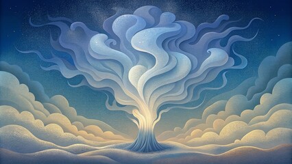 Aufkleber - The delicate form of smoke evanescent in its beauty as it cascades and evaporates.