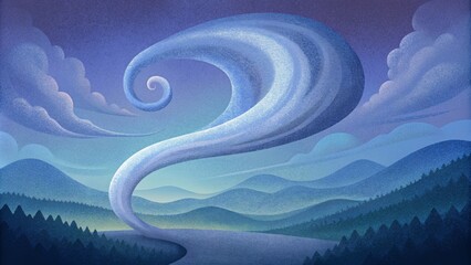 Poster - A fleeting swirl of ghostly fog disappearing into the horizon with each passing second.