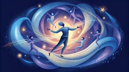 Poster - A mesmerizing dance of symphonic notes swirling and twirling in perfect harmony.