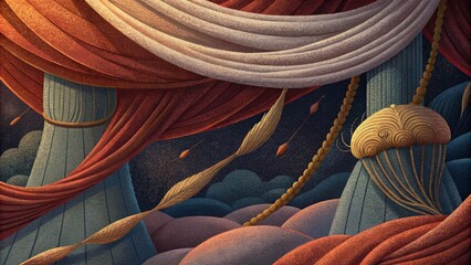 Aufkleber - The delicate strands of silk each one a unique and delicate thread in a grand tapestry.