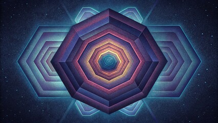 Aufkleber - A visual feast of hypnotic hexagons commanding your attention and holding it in a trancelike state.