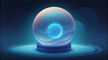 Aufkleber - The gentle glow of a crystal ball revealing hidden depths and mysteries within its clear surface.