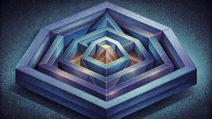 Poster - A maze of intersecting lines and angles showcasing the complex geometry within a geode.