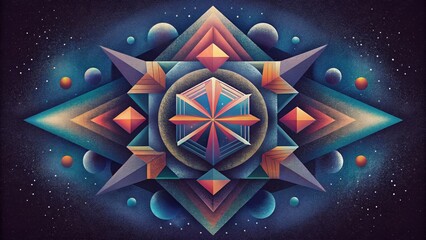 Aufkleber - Through a kaleidoscope of different eras retro and futuristic elements come together in a mesmerizing rhythm that defies time and space.