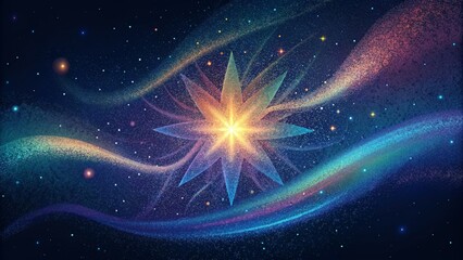 Aufkleber - A sparkling starry sky that seems to pulsate and change color in a dynamic spectral shift.