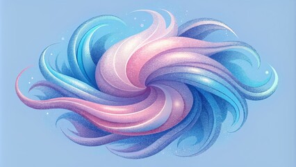 Poster - Wispy strands of energy in delicate shades of blue and pink swirling and dancing in weightless harmony.