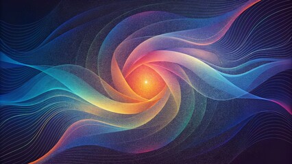 Aufkleber - An abstract canvas of lines and curves where each stroke shifts and glimmers with a unique spectral energy.