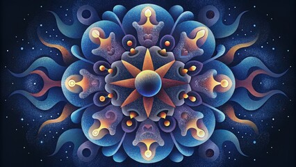 Poster - A kaleidoscope of abstract forms representing the harmonious balance between chaos and order in the universe.