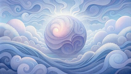 Poster - A tranquil chaos of swirling patterns and soft misty colors capturing the intangible essence of ethereal energy.