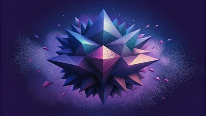 Poster - Bold jagged shapes collide and overlap creating a sense of digital disarray.