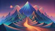 A digital journey through a mountain range with each peak represented by a of pixels giving a unique and immersive experience.