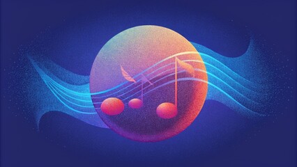 Poster - Like a soothing melody the halftone dots merge seamlessly to create a harmonious blend of shades and tones.