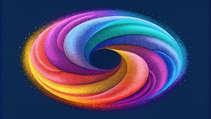 Poster - Bold strokes of vibrant colors merge and collide creating a dynamic display of  swirls.
