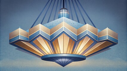 Poster - A statement chandelier featuring geometric patterns and metallic tones adding a touch of Art Deco elegance to any room.