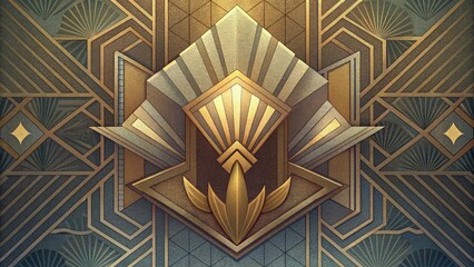 Aufkleber - A striking Art Decoinspired wallpaper with intricate geometric designs and metallic accents creating a gl backdrop for any space.