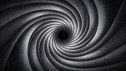 Poster - A mesmerizing swirl of black and white lines creating a seemingly infinite vortex.