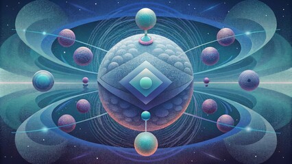 Poster - Layers upon layers of fading patterns mirroring the multiverse theory in quantum physics.